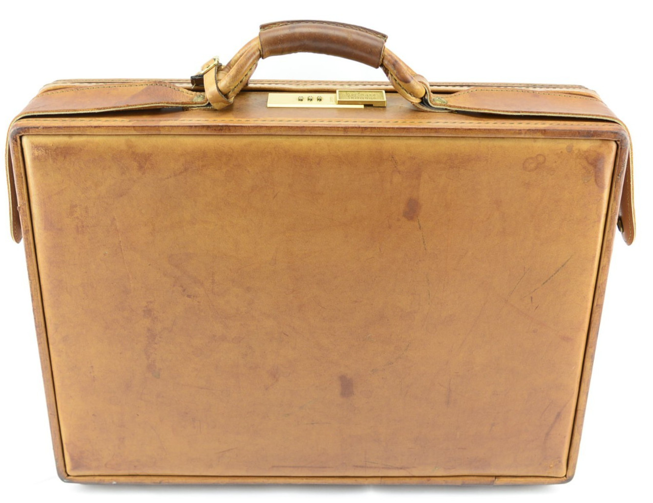 Hartmann Luggage Belting Brown Leather Briefcase Attache 18 x 13 x 5 Inches