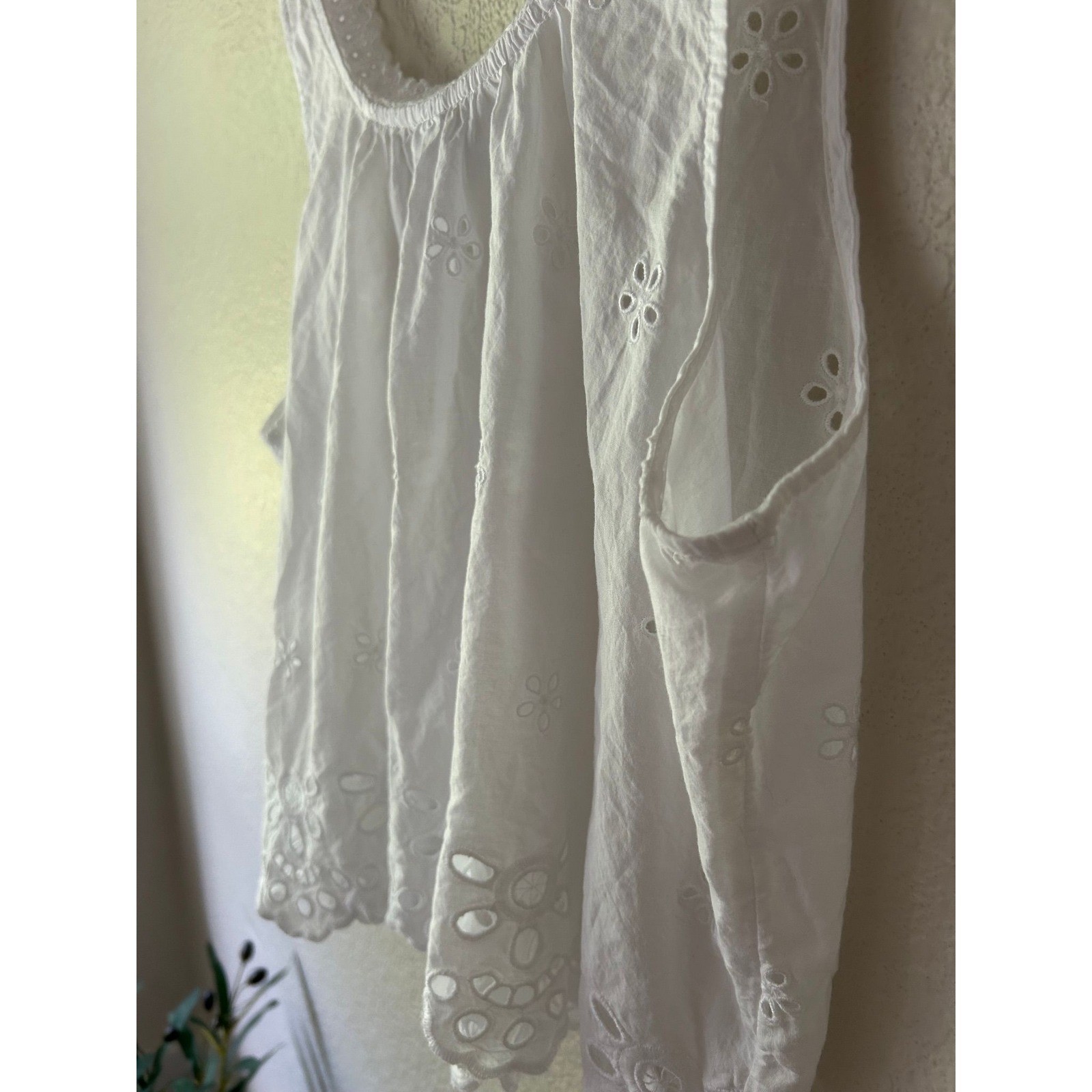 Shell Point Eyelet Cotton Tank | White Cottagecore Coastal Honeymoon Top