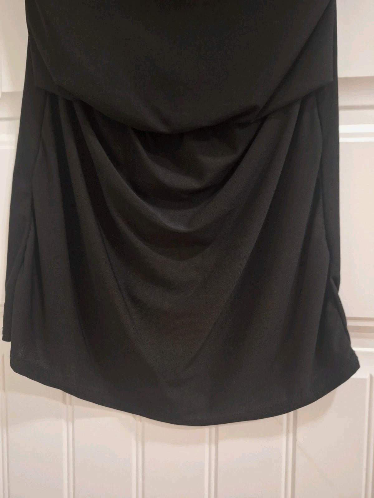Black Blouse With Gold Beaned Necklace