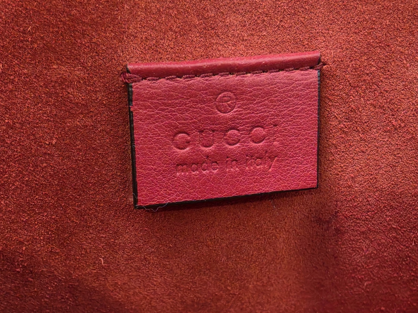Gucci Dionysus GG Supreme Large Shoulder Bag Beige/Ebony with Red Suede Trim