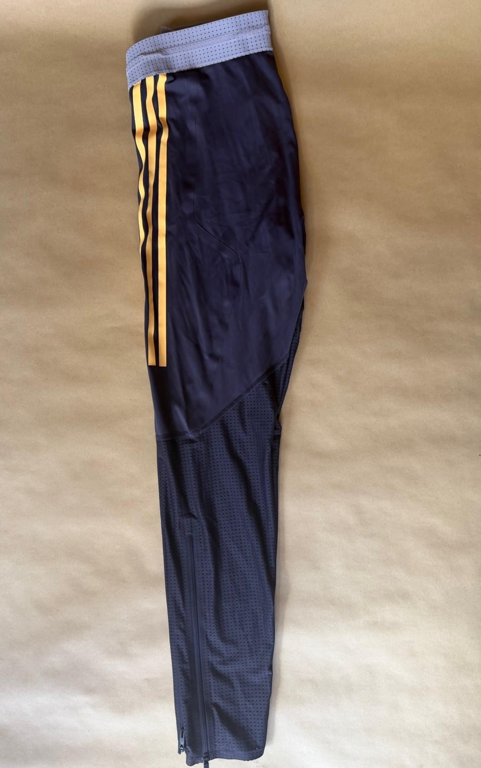 ADIDAS 2024 Pro Elite Team Long Tights Pants Mens MEDIUM Purple Yellow
