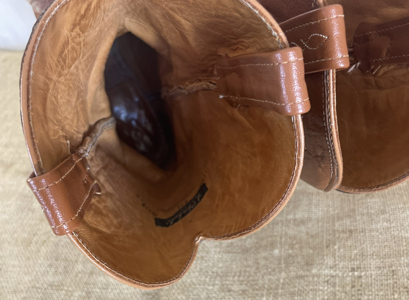 VTG J Chisholm Men Size 11.5D Full Quill Ostrich Leather Cognac Cowboy Boots USA