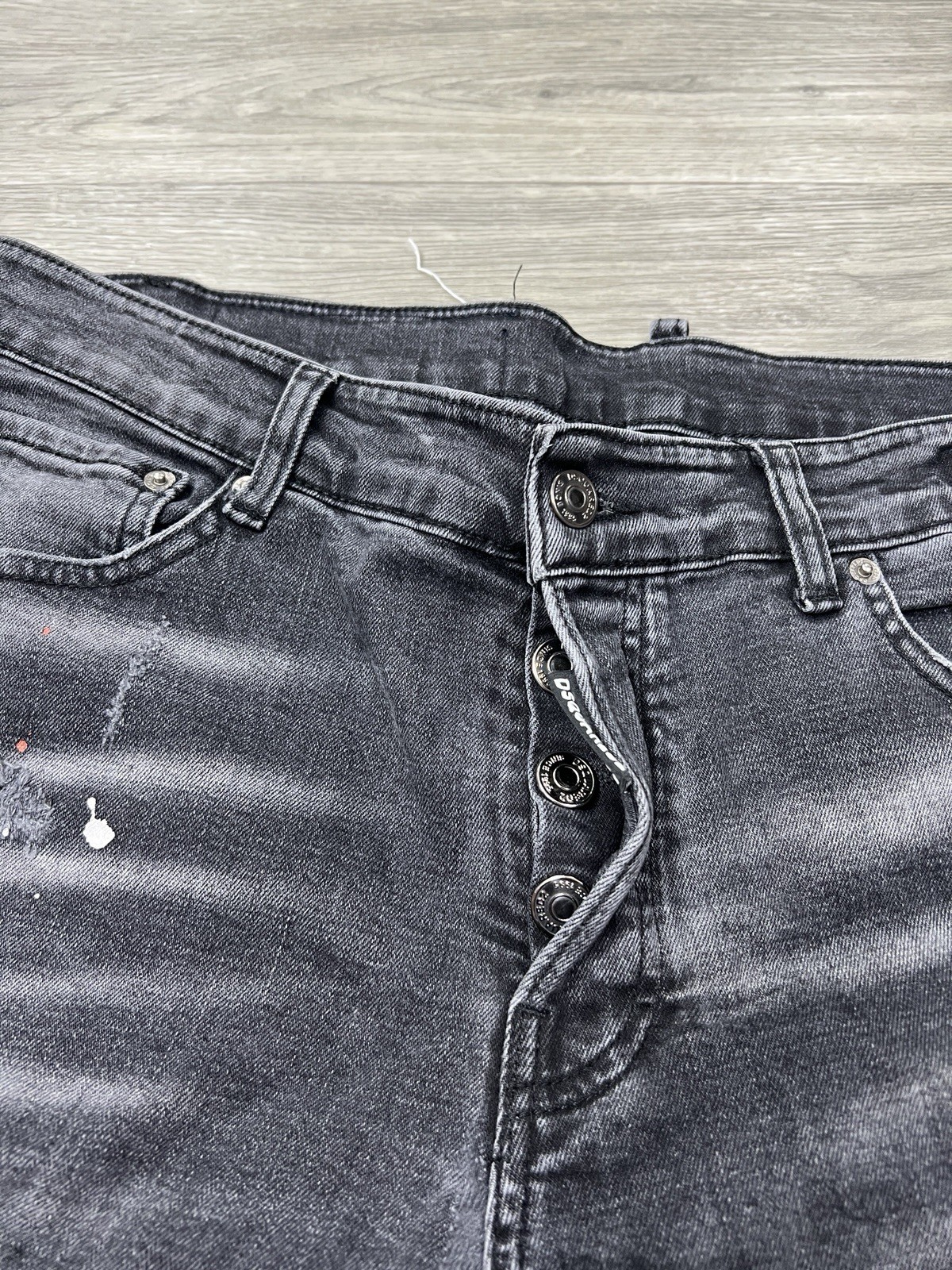 Vtg Dsquared2 Distressed Paint Splatter Jeans Black Y2K Men’s Size It 52