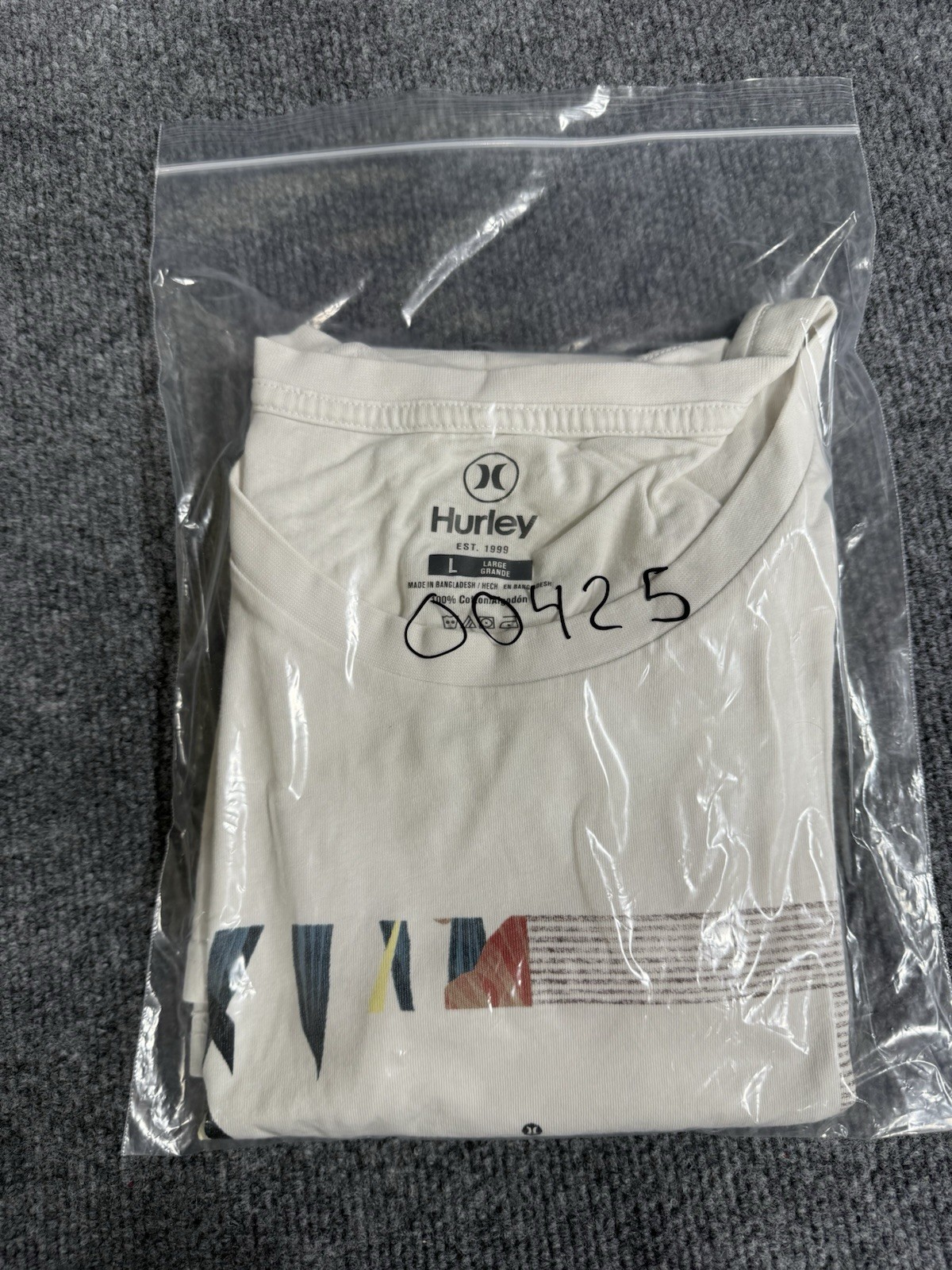Hurley Graphic T Shirt Mens Large White Surf Skate Short Sleeve Cotton Tee