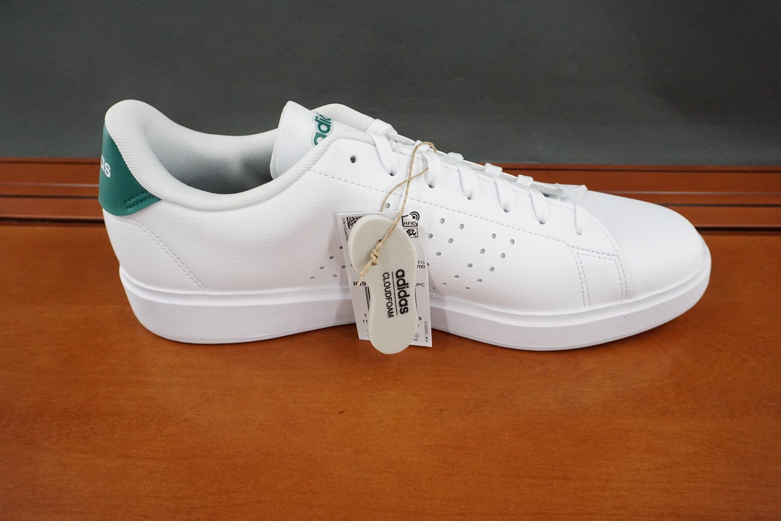 Adidas Advantage 2.0 Shoes Mens Size 12 White Green Cloudfoam Lace Up Comfort