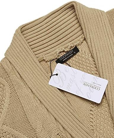 COOFANDY Mens Shawl Collar Cardigan Sweater with Pockets