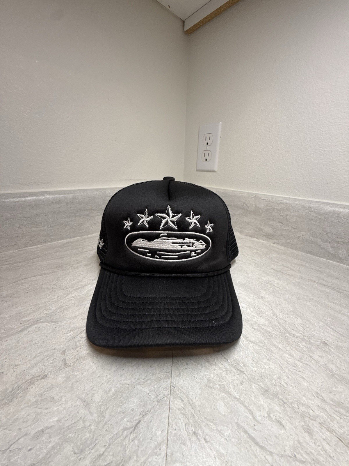 Corteiz Black Trucker Hat (Embroidered) Brand New With Tags