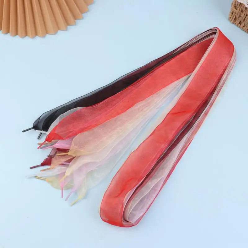 1 Pair 4cm Wide Organza Shoe Strings 160cm Woman Bow Shoelaces Flat Silk Satin R
