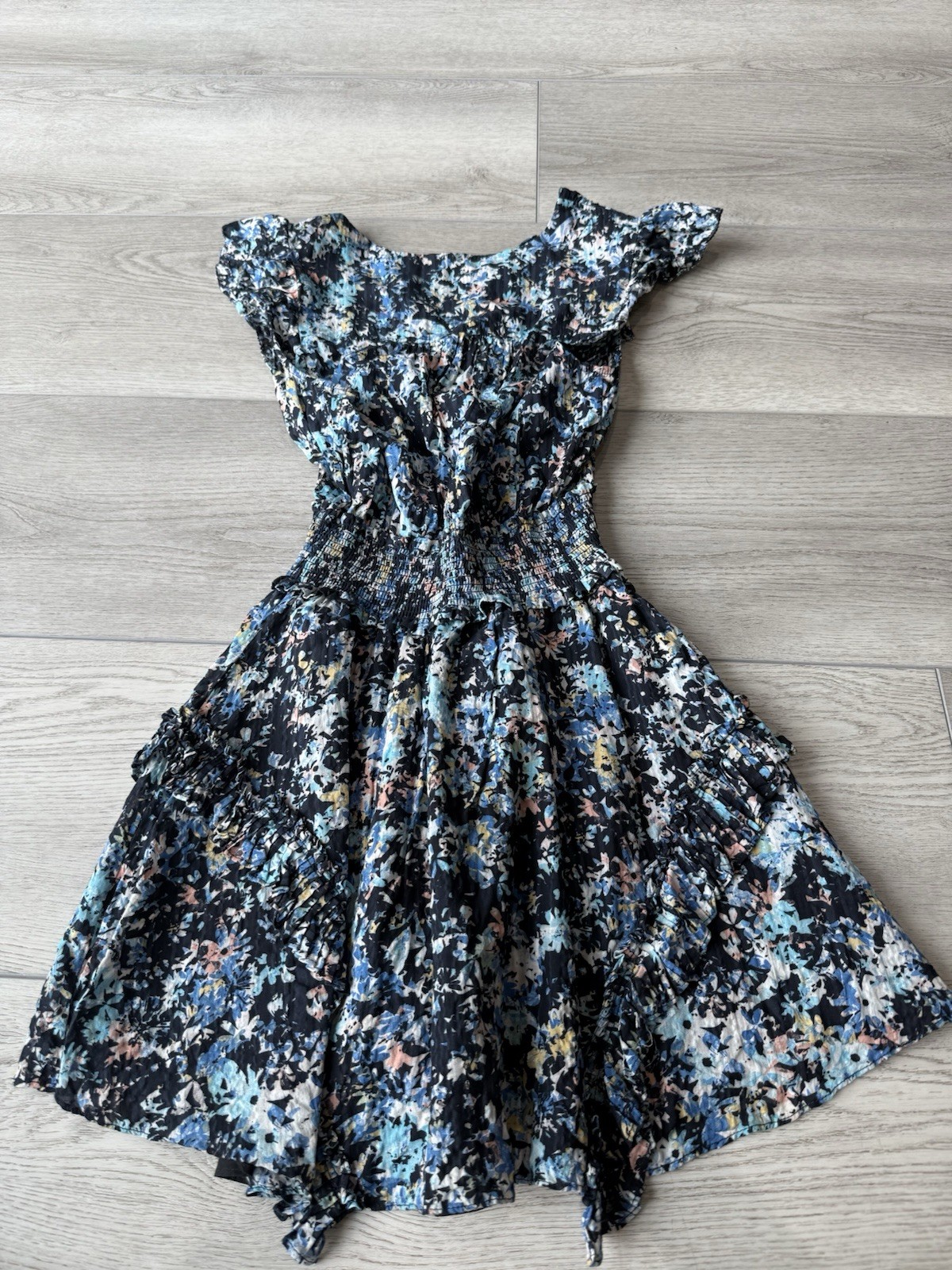 Ramy Brook Jessie Bloom Printed Dress Mini Colorful | Navy Multi | Women Size XS