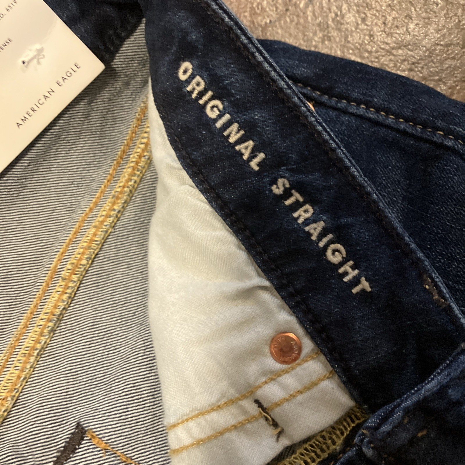 New 29×32 American eagle mens original Straight Airflex+ Dark wash blue 6519