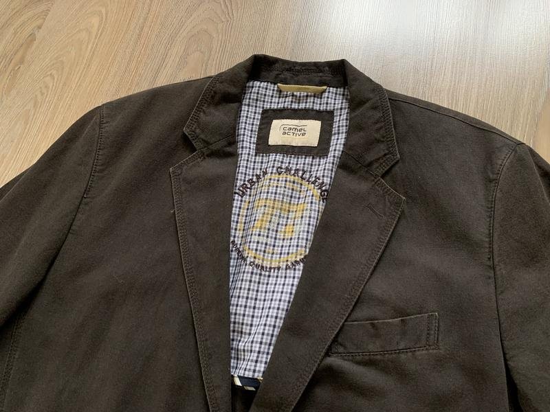 Men Camel Active Blazer Brown Linen 40 /L / 48