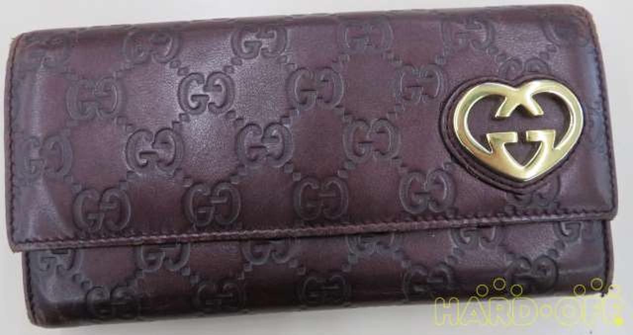 Gucci Long Wallet Red × Beige Used