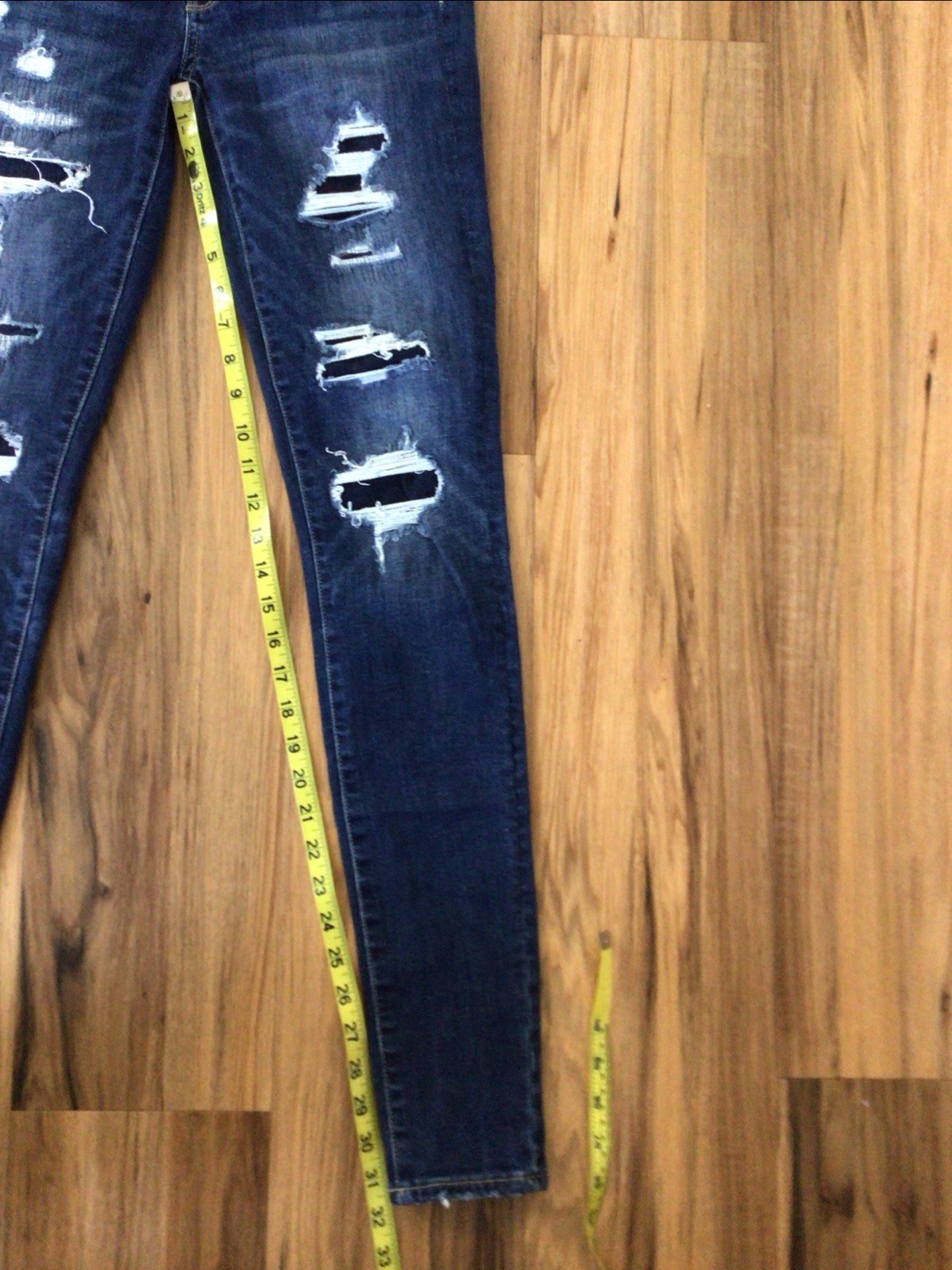 American Eagle Jegging Jeans Blue Distressed HiRise Skinny Faded Wash Next Level