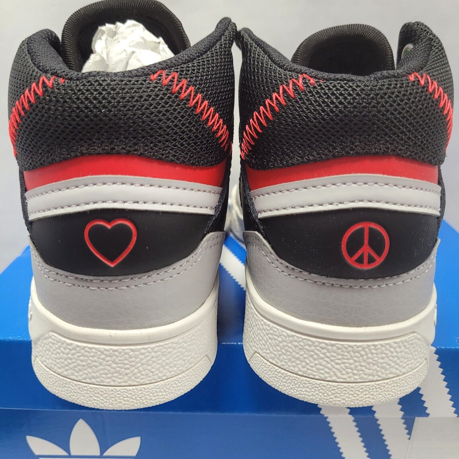 Adidas Drop Step Children’s US 11.5K Sneakers GX6517 Black Grey Red NEW with Box