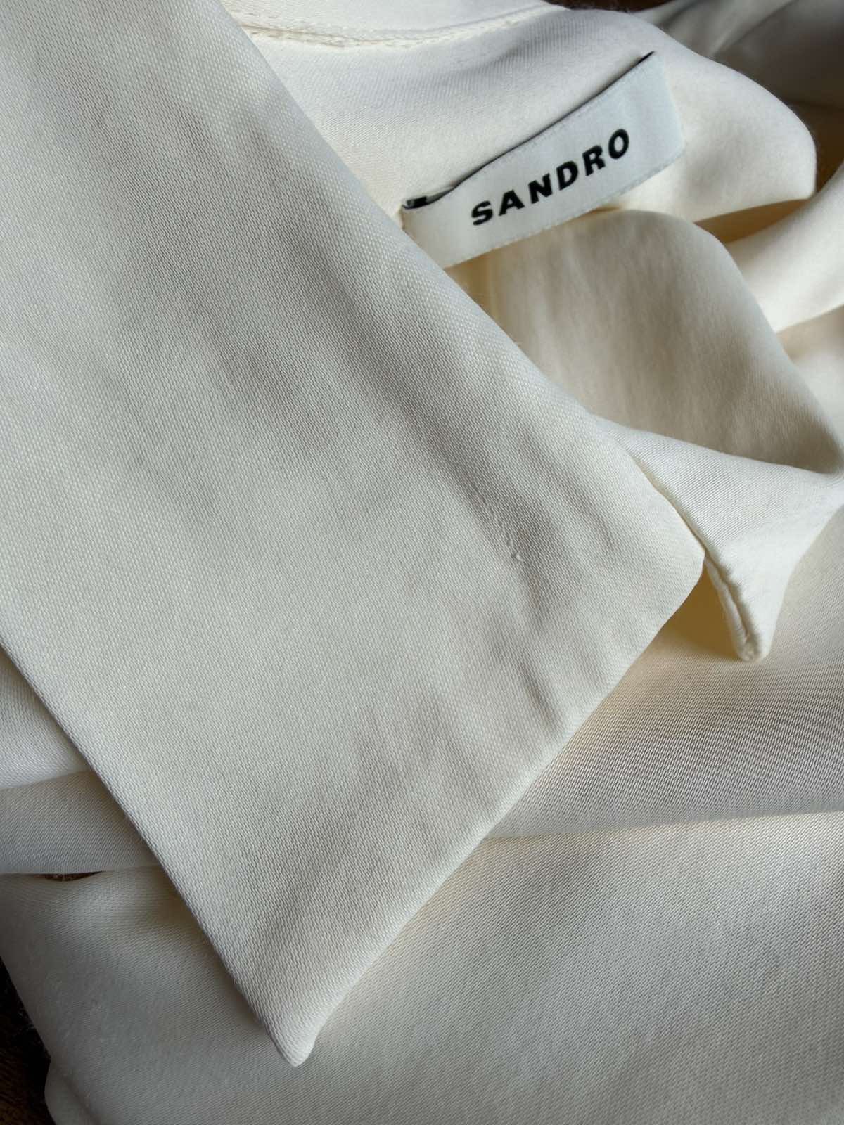 Sandro shirt ecru size L men’s short sleeve shirt collared shpcm00822