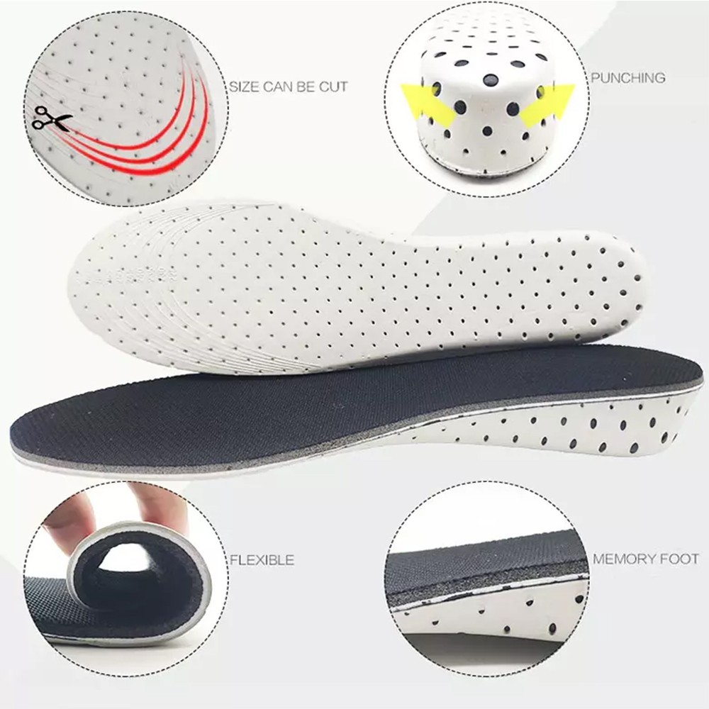 Unisex Invisible Height Increase Insoles Heel Lift Taller Shoe Inserts Pad NEW