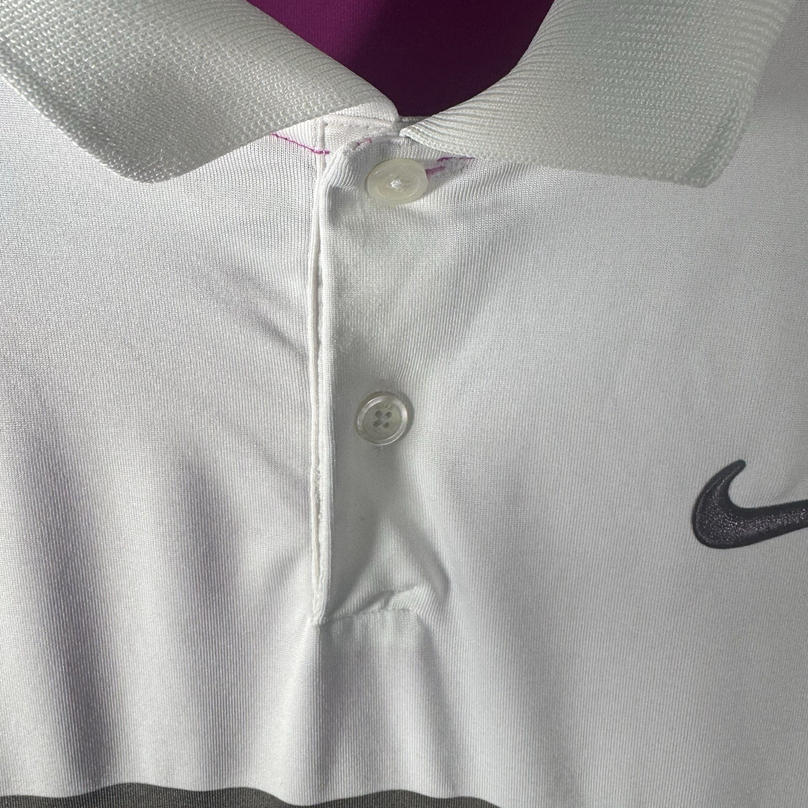 Nike Golf Polo Shirt Mens Medium Dri-Fit Colorblock Performance Tech Blend