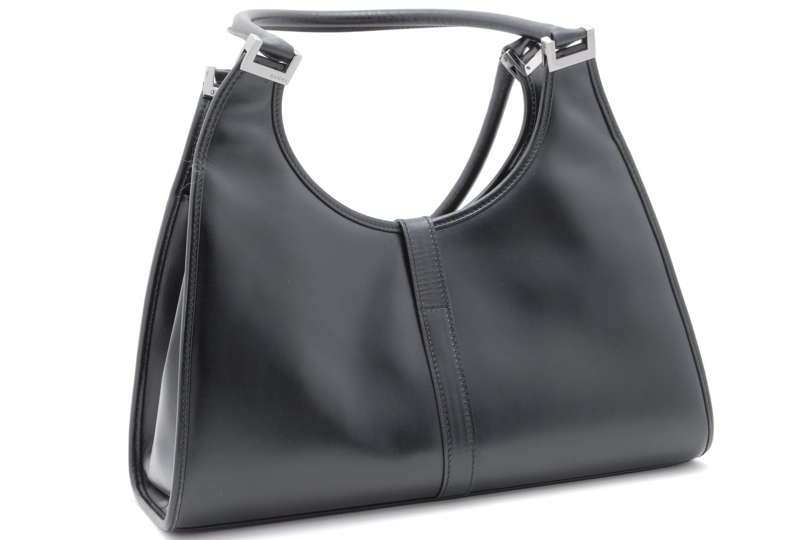 GUCCI Jackie Black Leather Hand Bag