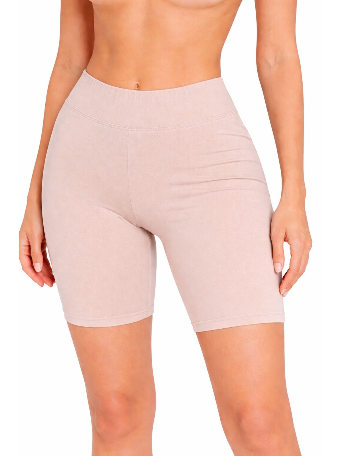 Curve White BLACK NAVY or Nude Cotton Stretch Legging Shorts 10-36 (S to 4XL)