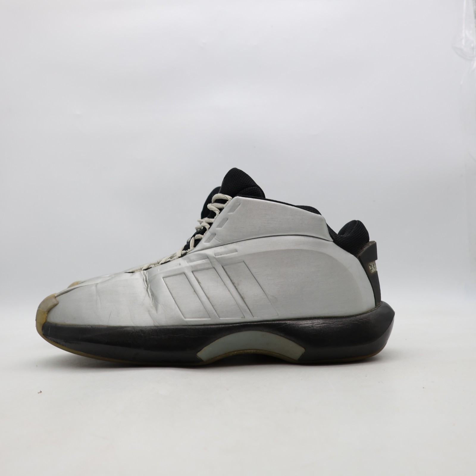 Adidas Kobe Crazy 1 Metallic Silver Men’s Size 11 Grey Black Athletic Sneakers
