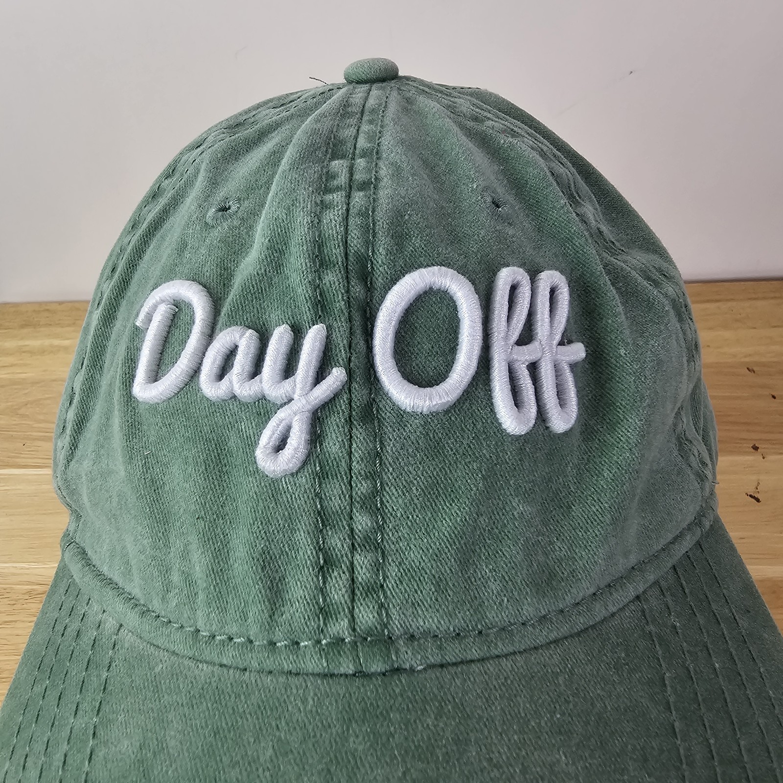 Day Off Slideback Baseball Cap Green One Size Adjustable Embroidered Camouflage
