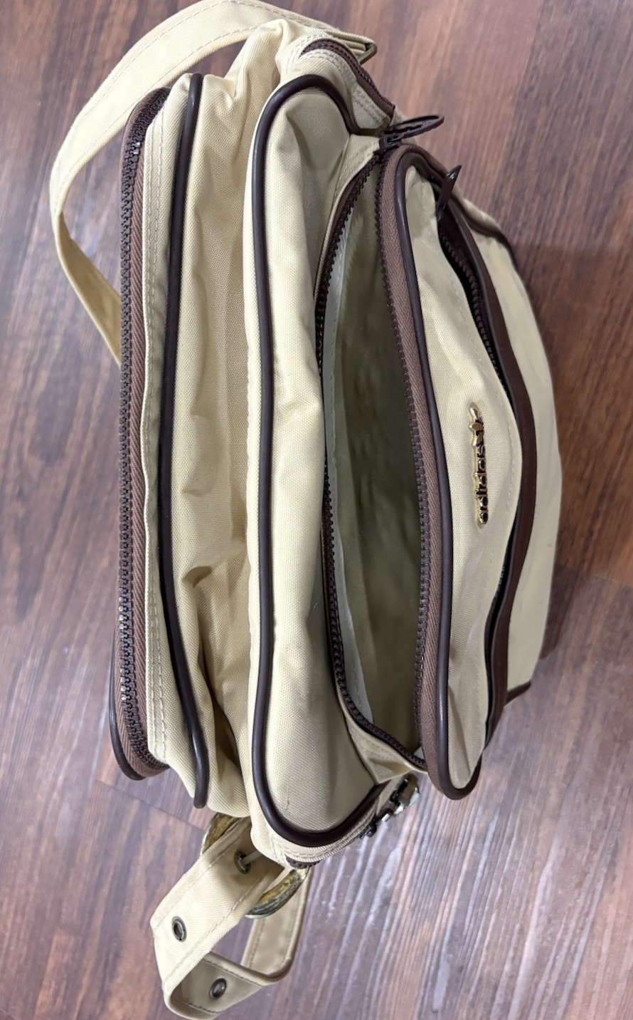 Vintage Beige Adidas 1980’s Shoulder Bag 12″ X 8″ X 12″ Art No 40230 Retro Style