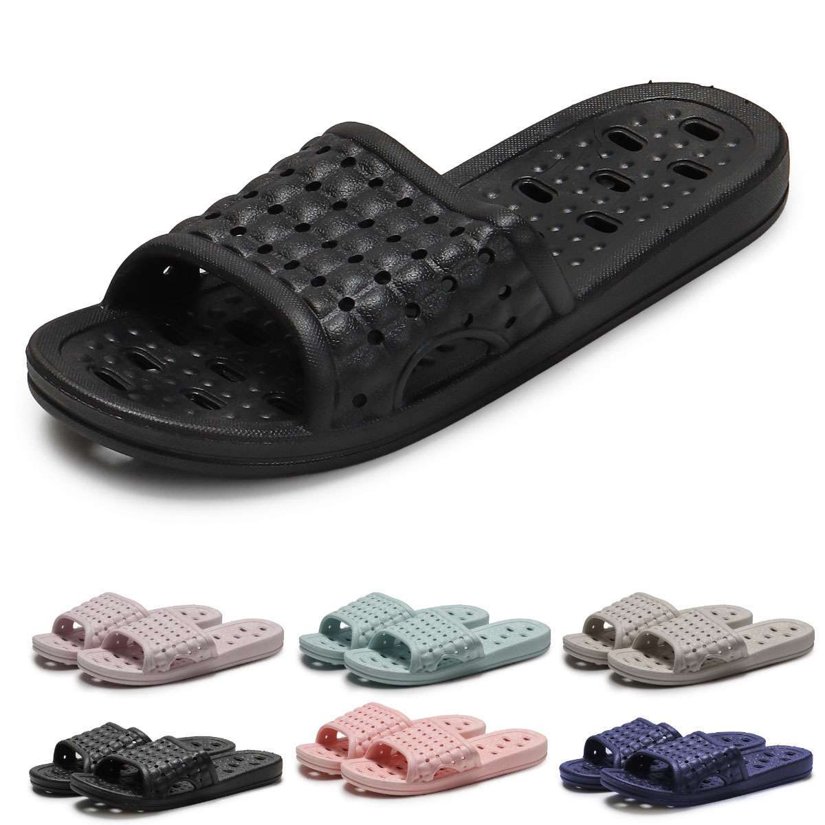Shower Shoes Quick Dry Non-Slip Bathroom Slippers for Men Women Dorm Home Slides