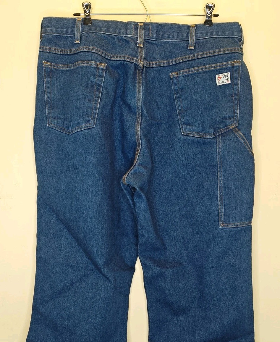 Tyndale FRMC F290T Mens Flame Resistant Jeans 38×31 Blue Work Denim Pants CAT 2