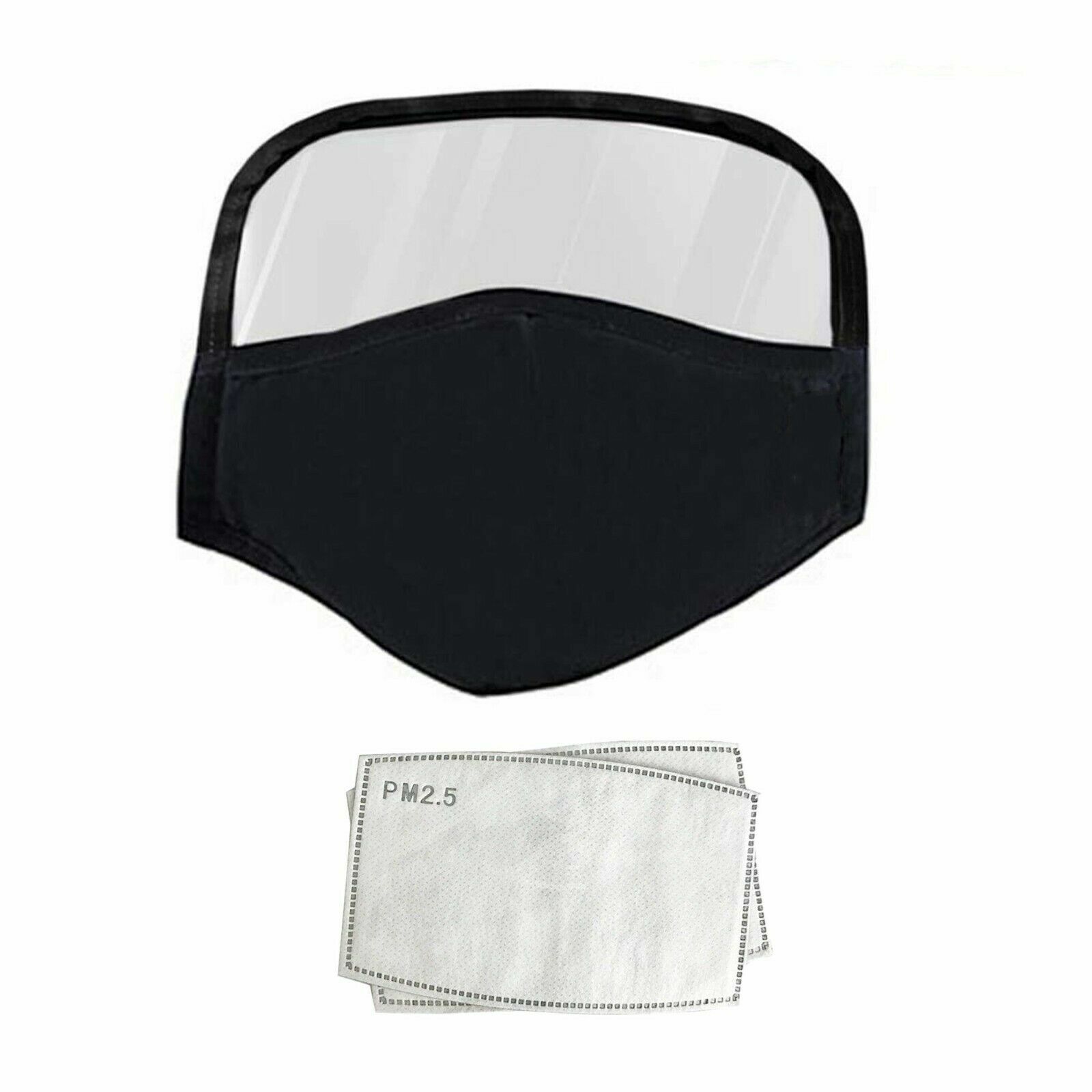 Cotton Windproof Outdoor Face Protective Face Mask with Eyes Shield + 2 Filters
