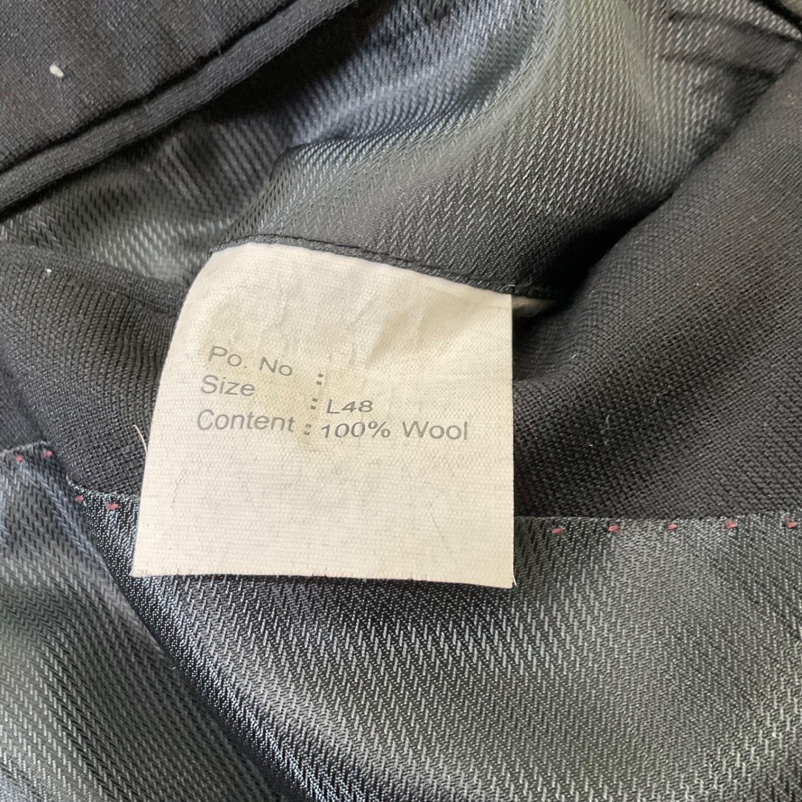 Gianco Polo Blazer Mens 48L Super 140s Wool Suit Jacket Only Black 3 Button
