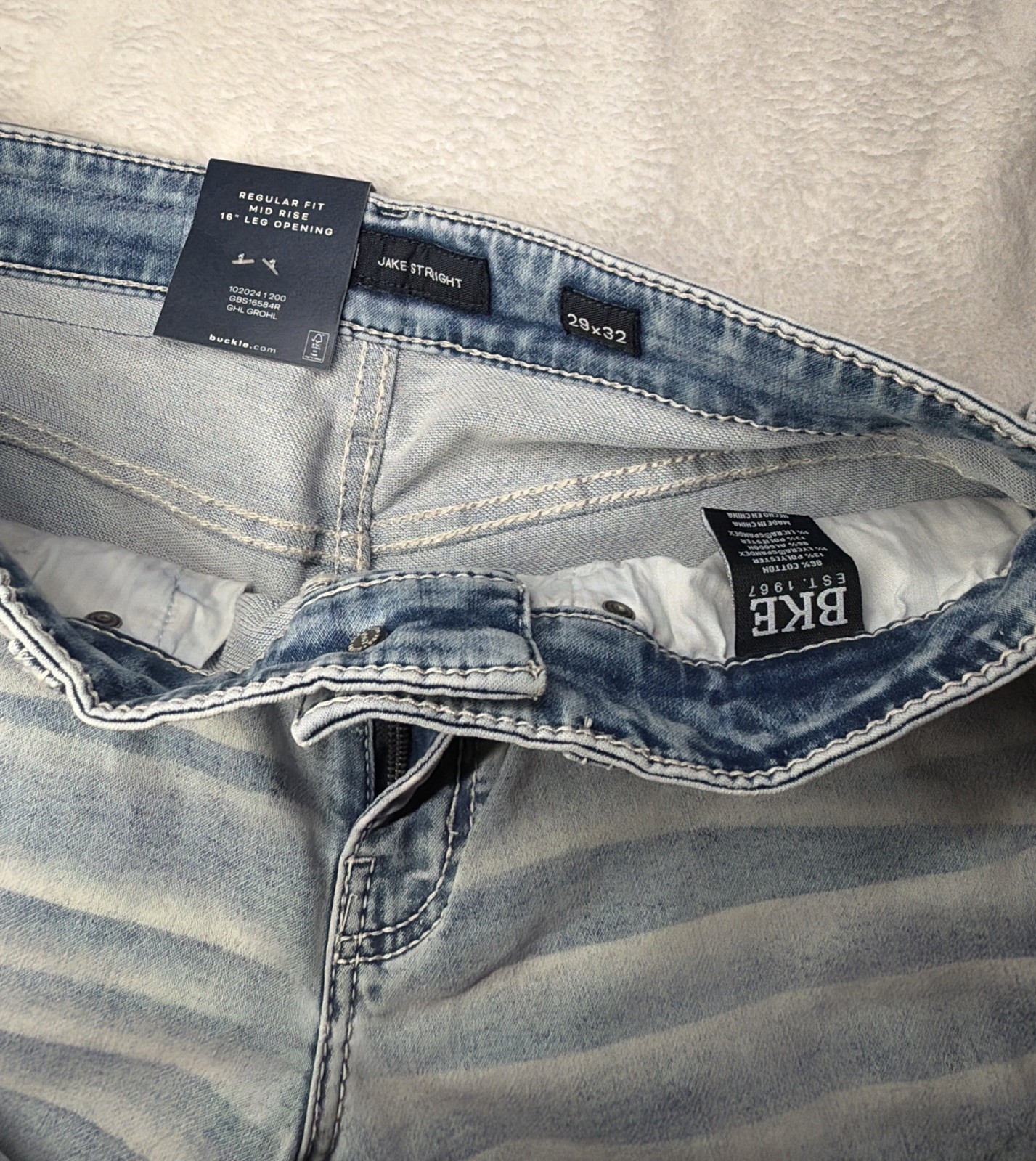 BKE Jake Straight Leg Jeans Mens 29×32 Light Wash Denim NWT