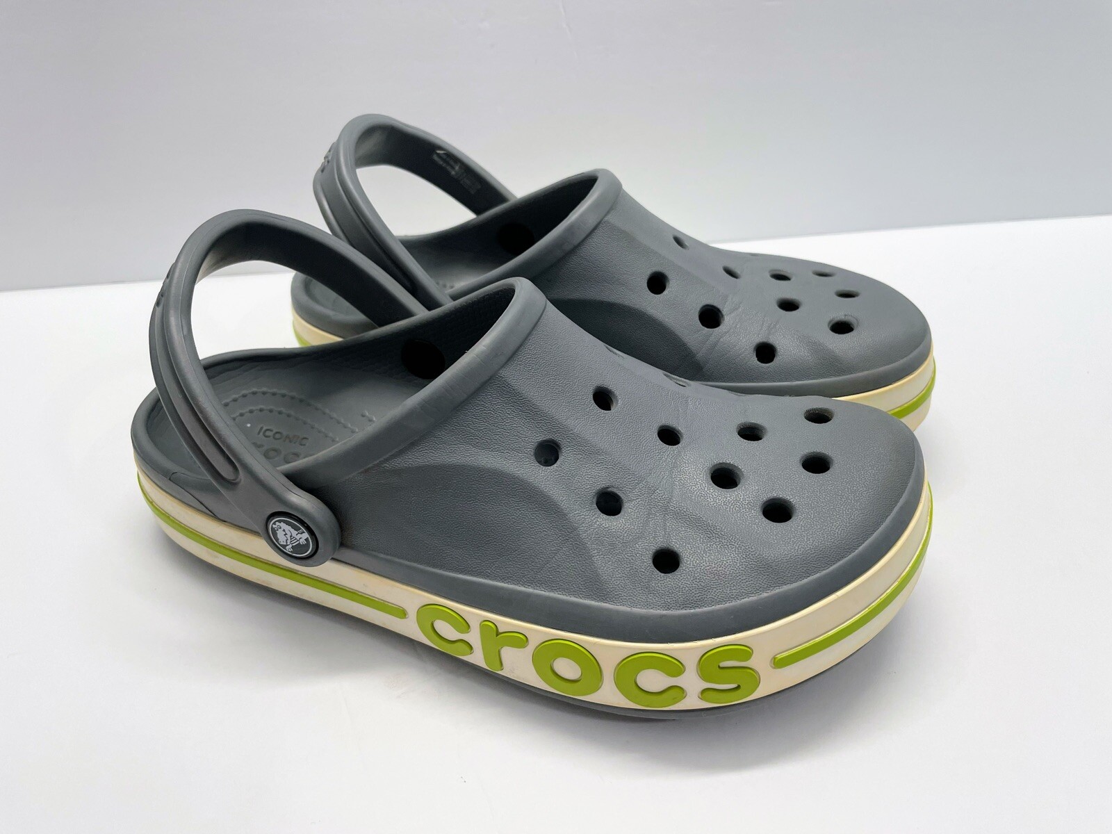 CROCS Bayaband Gray Clogs Slingback Shoes Slip On Sandals M6/W8