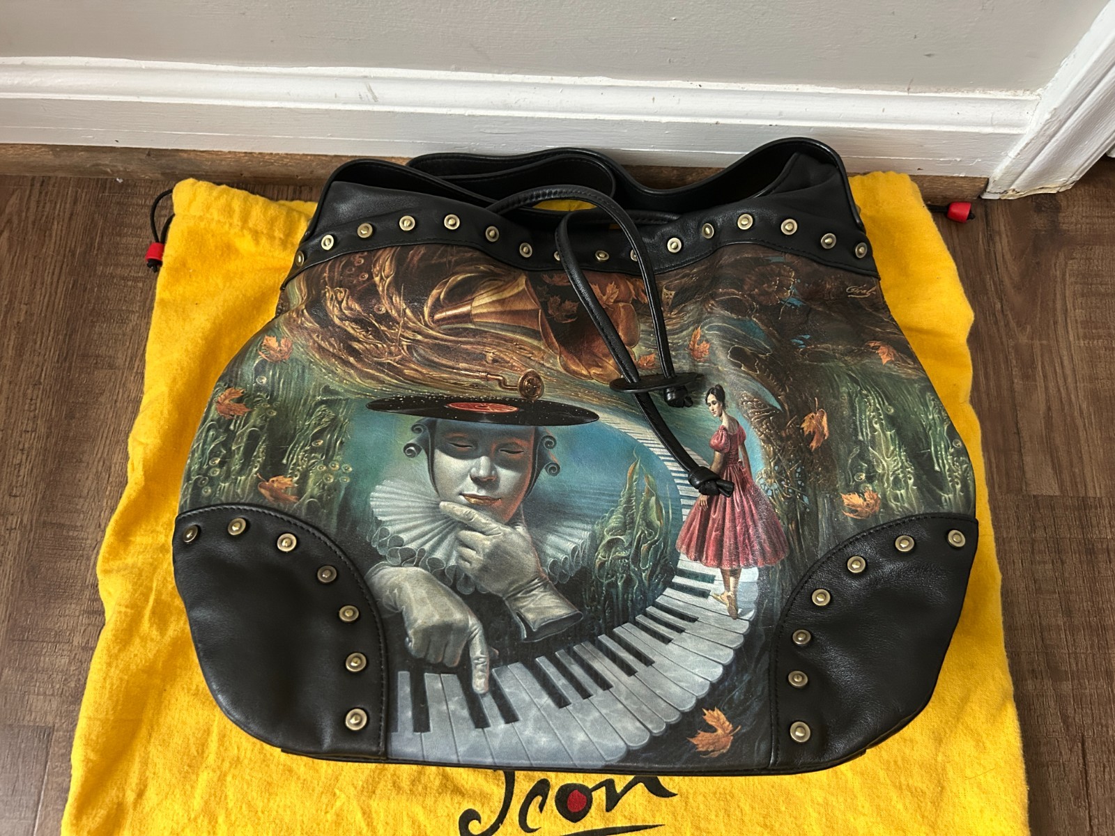 Icon Bill Dane Albany Painted Leather Los Angeles Original Purse w/ Dust Bag