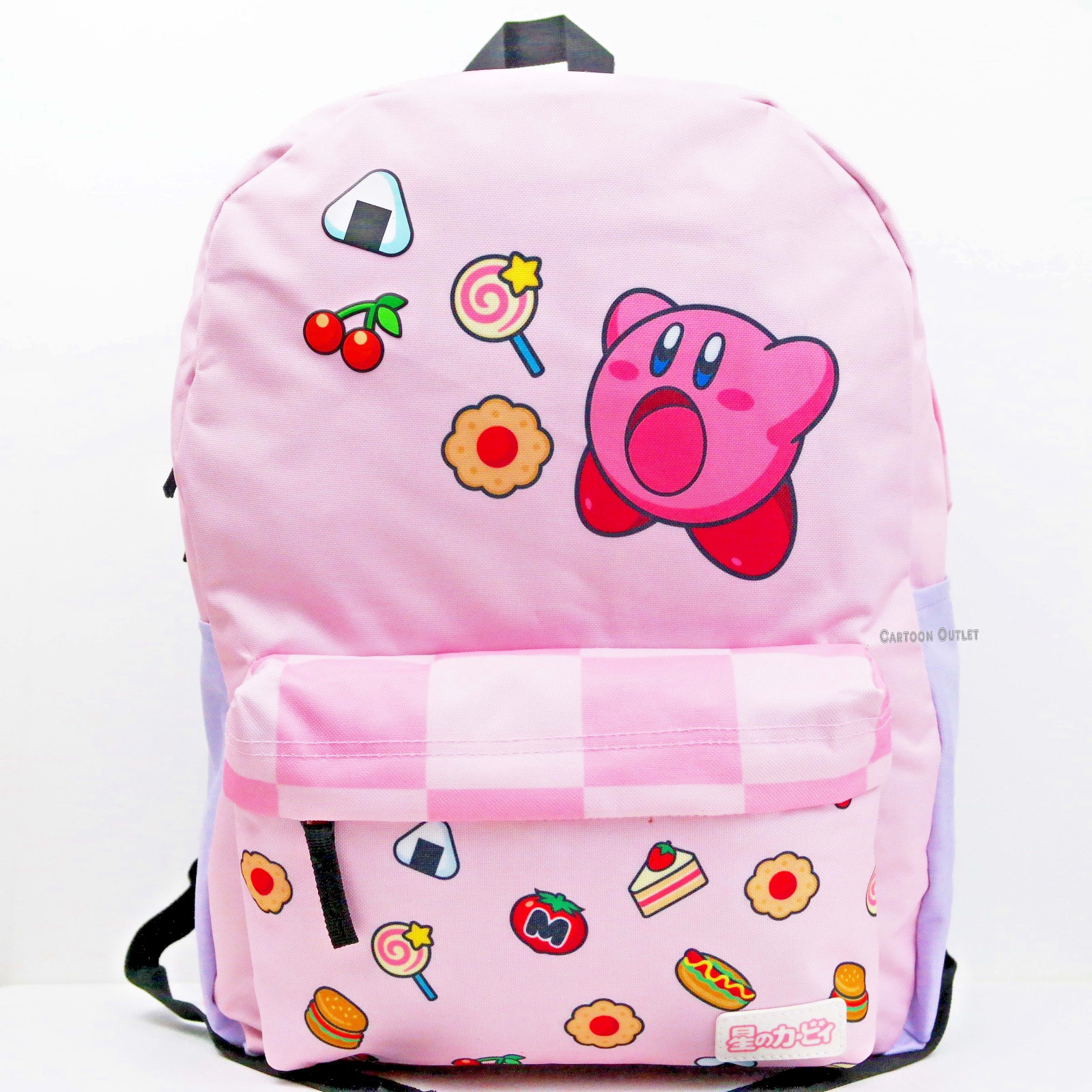 Kirby’s Dream Land Kirby Inhaling Food 16″ Backpack New