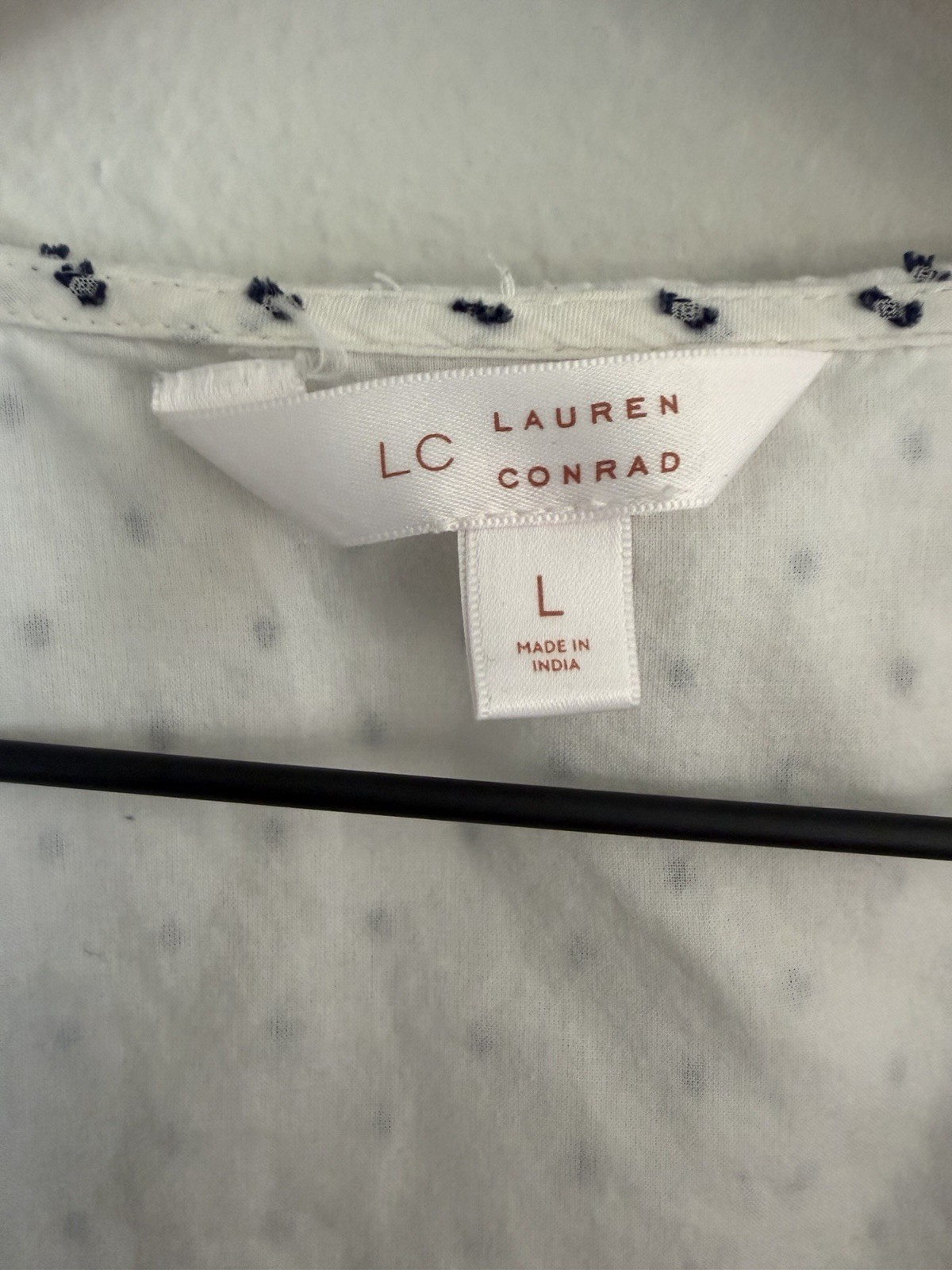 Lauren Conrad Cotton Cottage Peasant White Shirt Peter Pan Collar Schoolgirl L