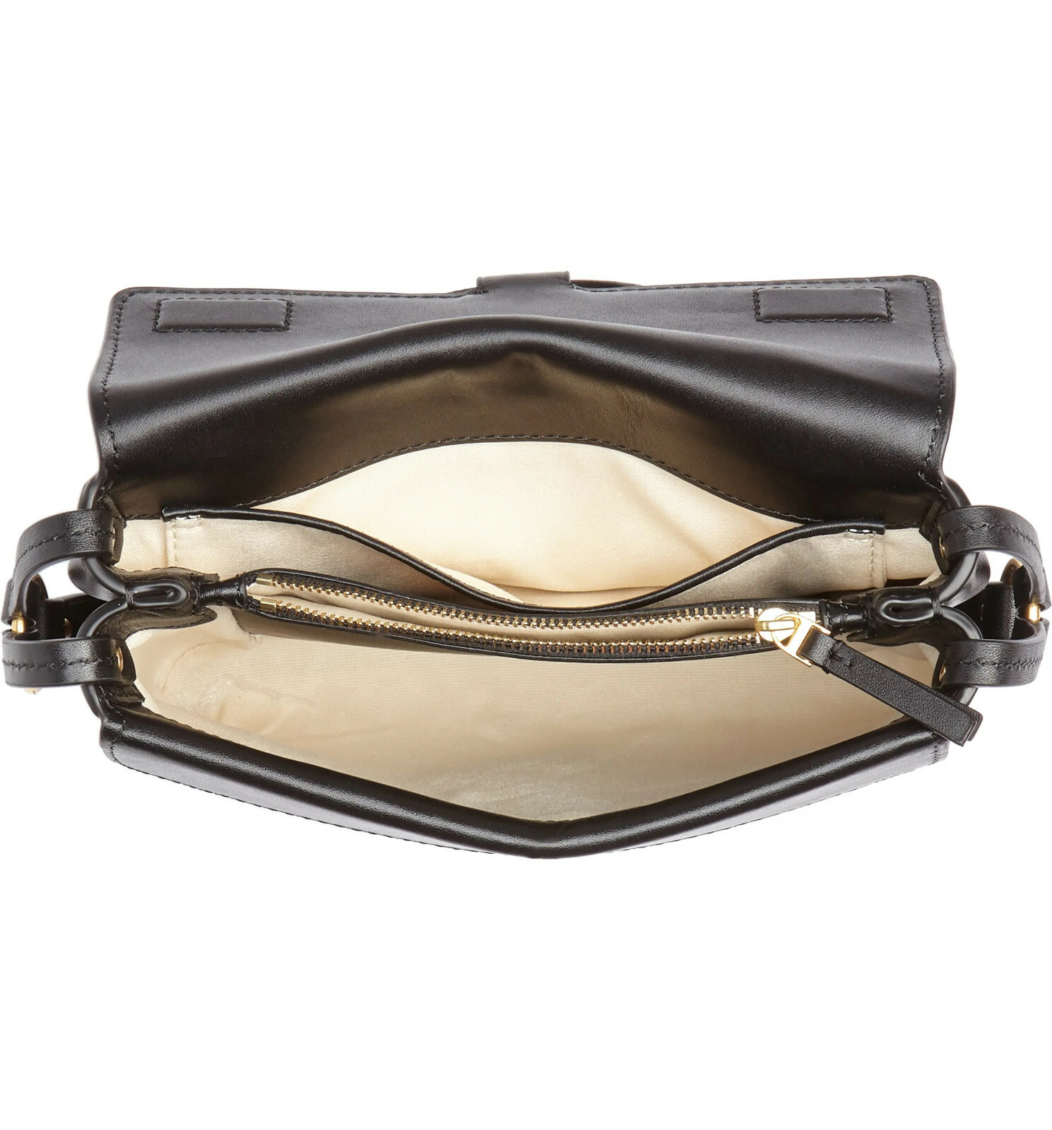 NWT Tory Burch Miller Logo Leather Flap Crossbody Bag 50769 BLACK AUTHENTIC
