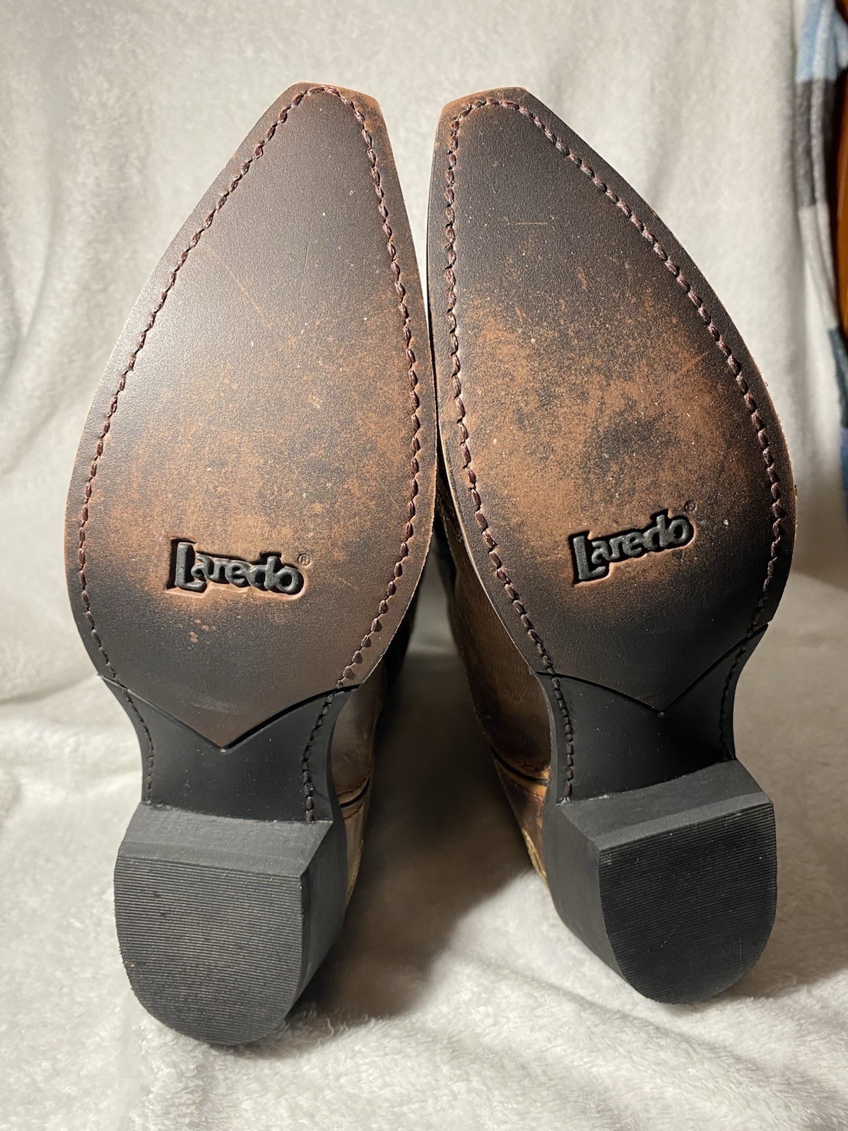 Laredo Authentic Western Leather Boots NEW Women’s 7.5 Snip Toe