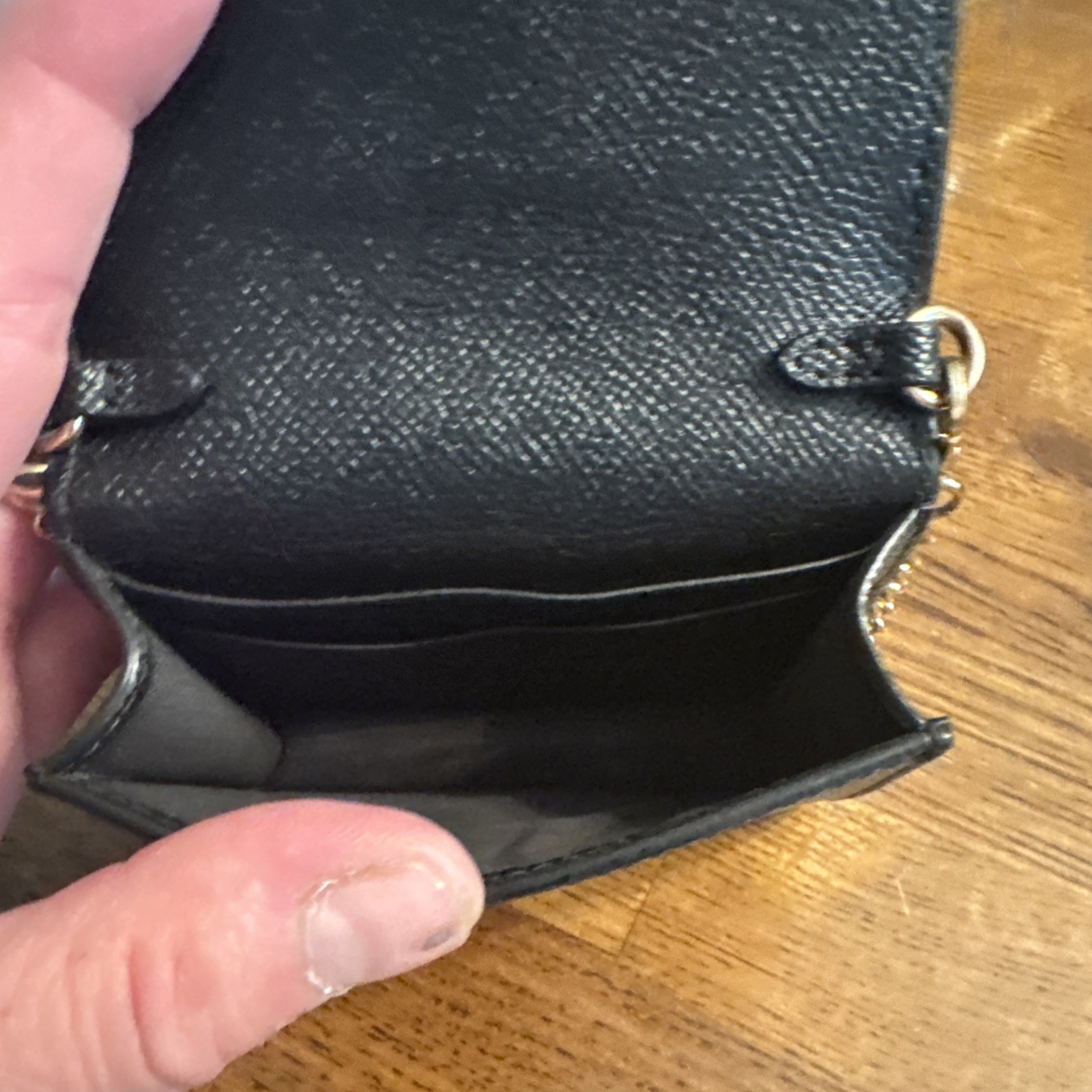 Coach Mini Leather Wallet On A Chain Black C0059 REALLY NICE COND!