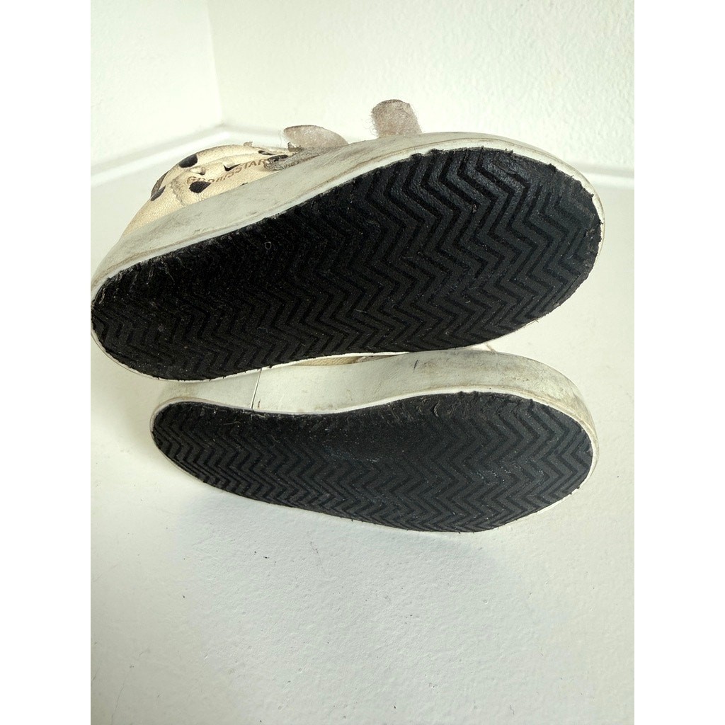 GOLDEN GOOSE Baby Superstar Polka Dot Leather Sneakers Size 17 Designer Luxury