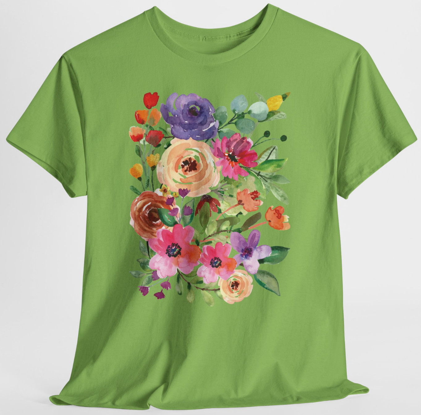 Rose Floral Bouquet Beautiful Pink Graphic T Shirt Tee Top S-XL Plus 2X 3X 4X 5X