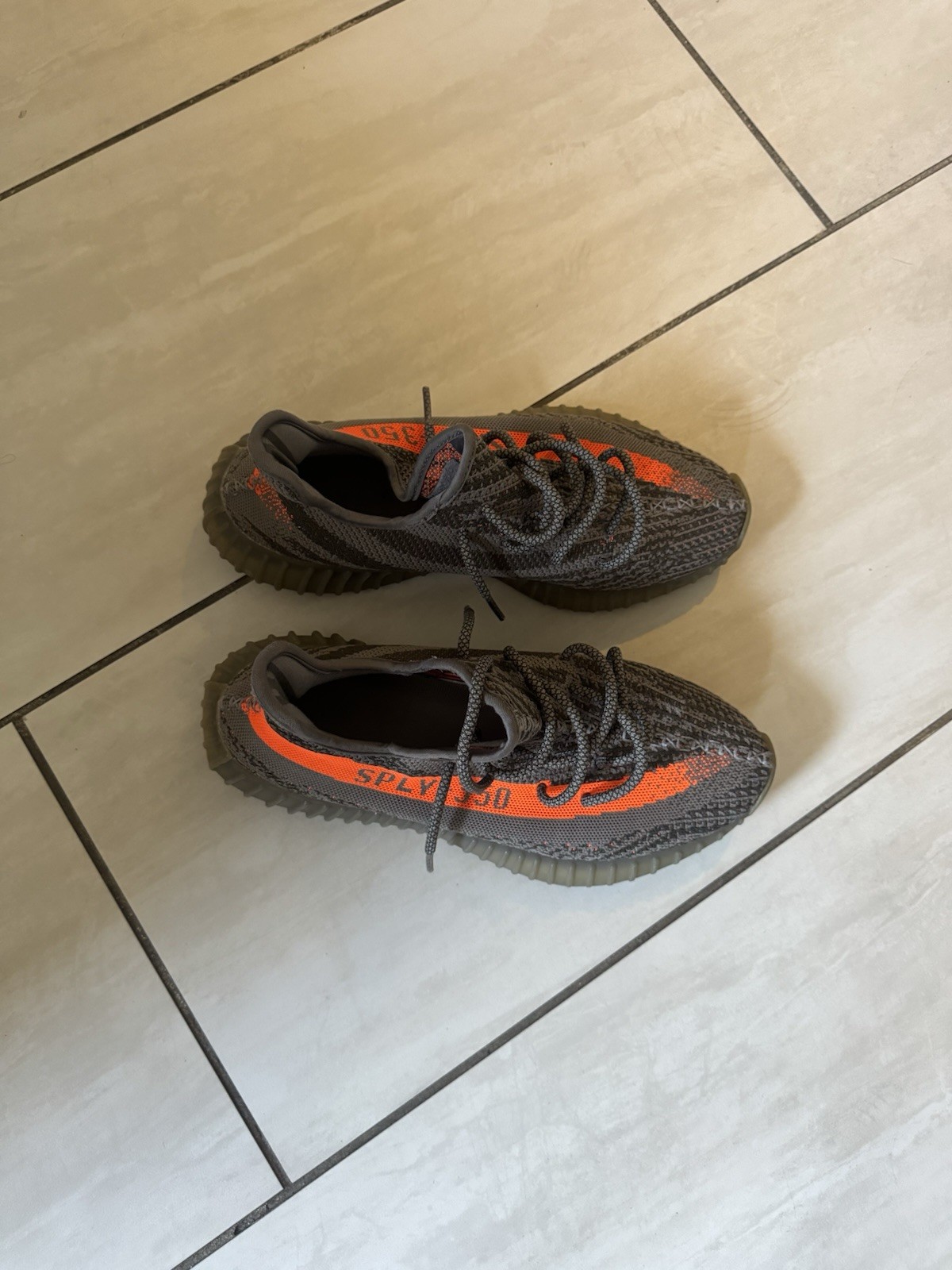 adidas Yeezy Boost 350 V2 Beluga Gray Orange Primeknit Men’s Low Top Sneakers
