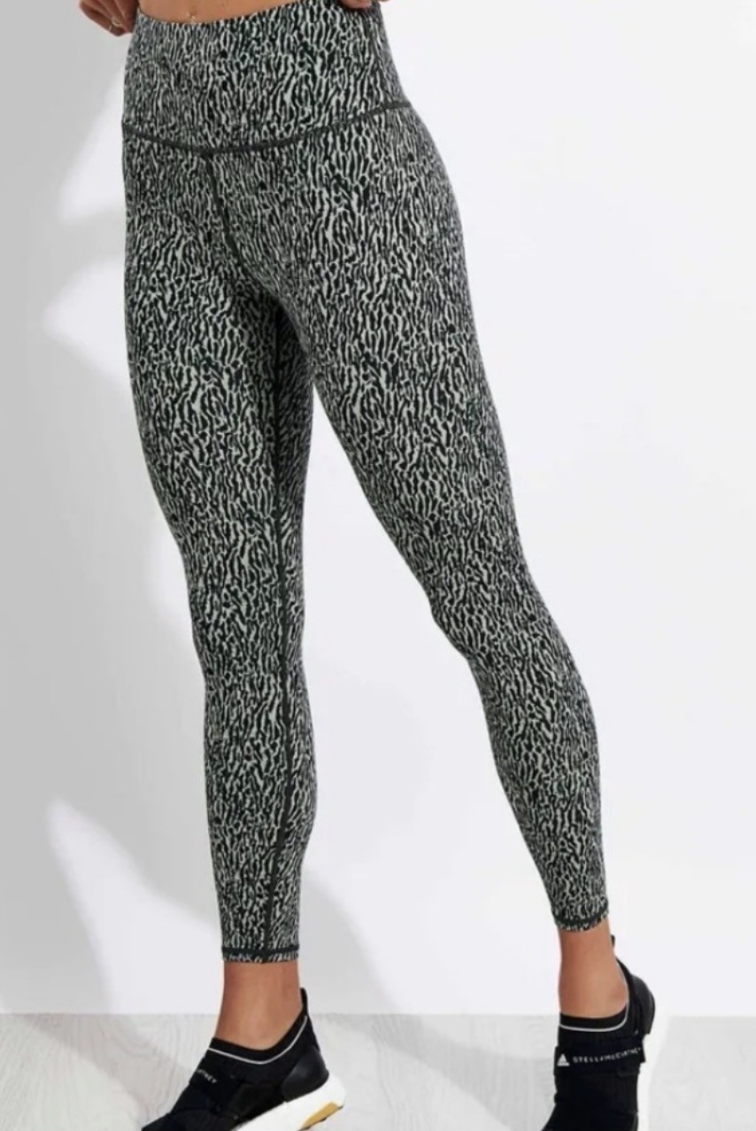 Evereve VARLEY Century Leggings Zebra Animal Print Black Gray High Rise S