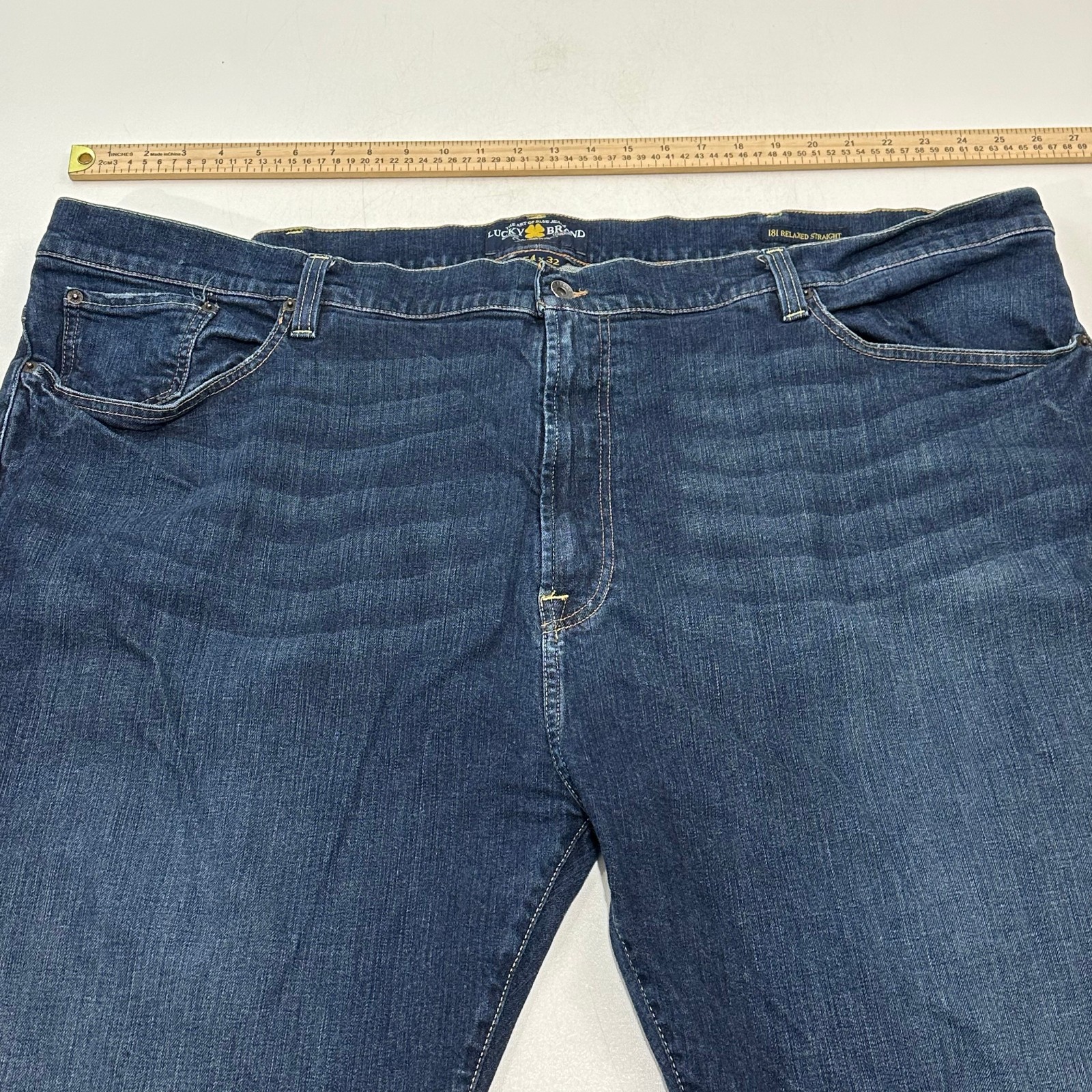 Lucky Brand Men’s Jeans Dark Wash Relaxed Bootcut Five-Pocket, Size 54×32