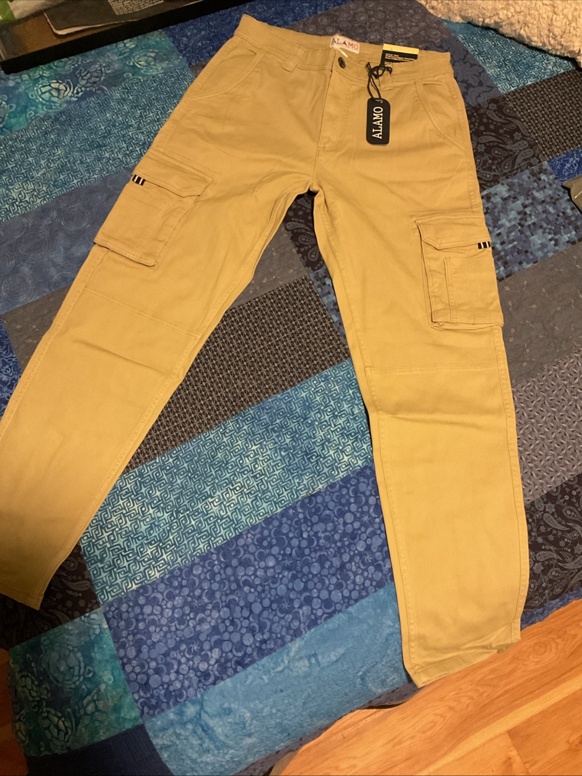 Alamo Apparels Men’s Slim Cargo Pants – Heavy Duty Beige – Size (32×34)