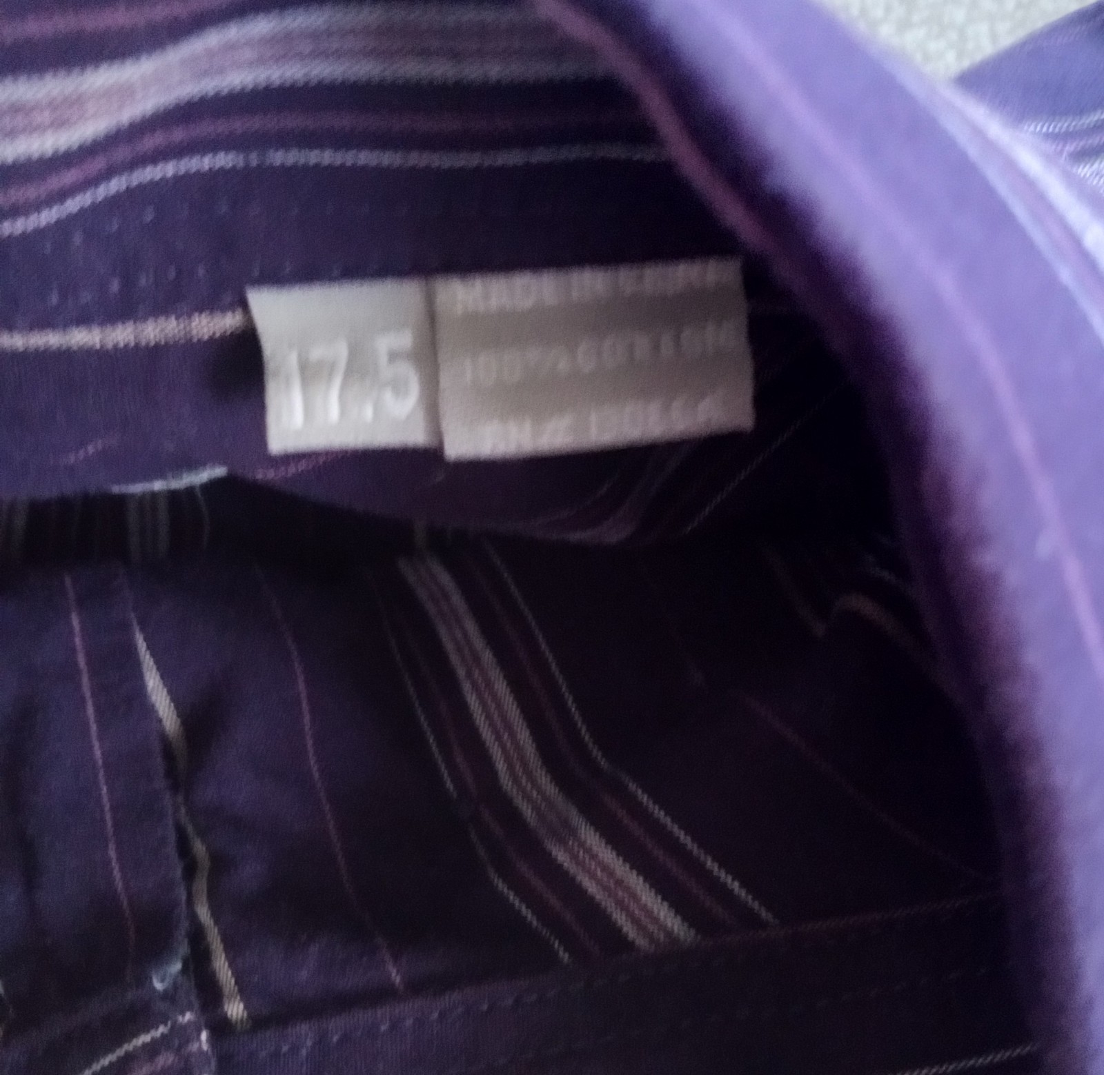Giorgio Bianco Shirt 17.5 Mens Premium Line Purple Striped Button Down Preowned