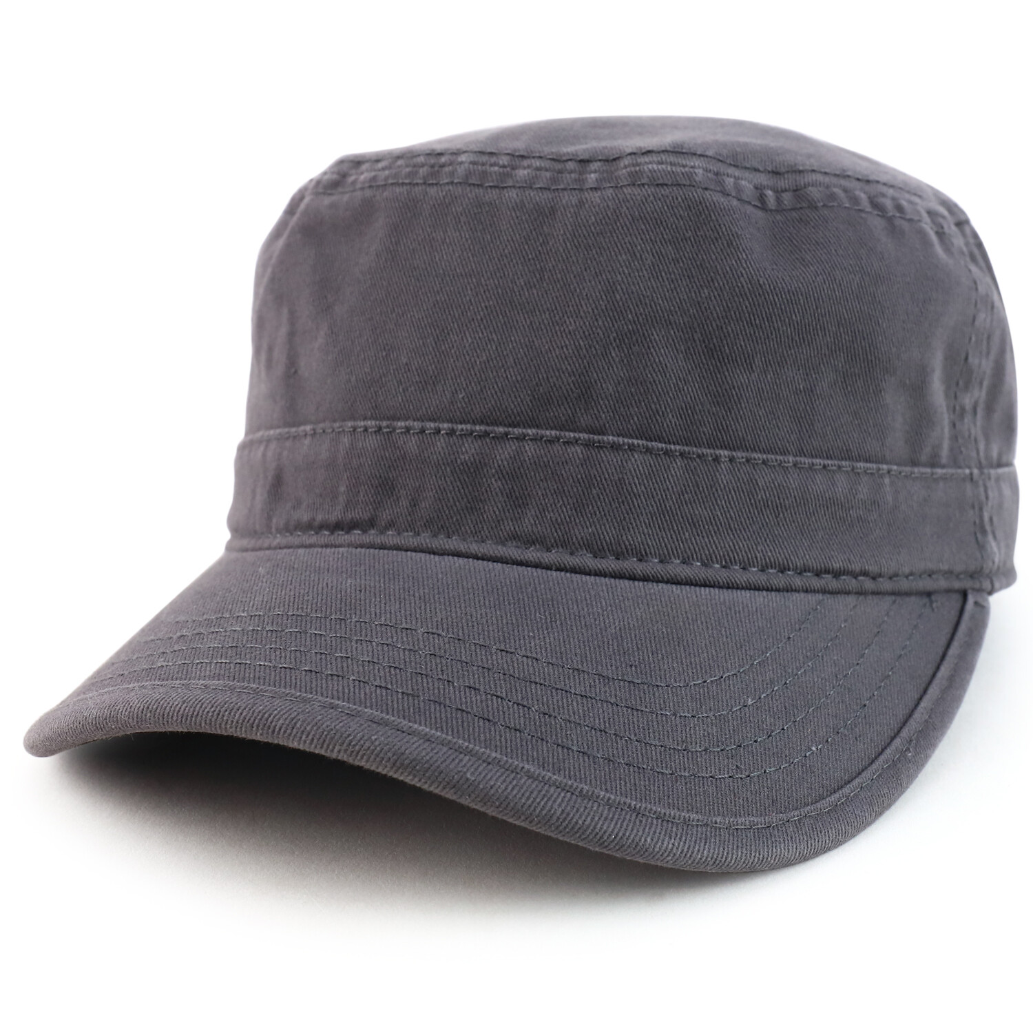Garment Washed Cotton Twill Flat Top Military Cap – FREE SHIPPING