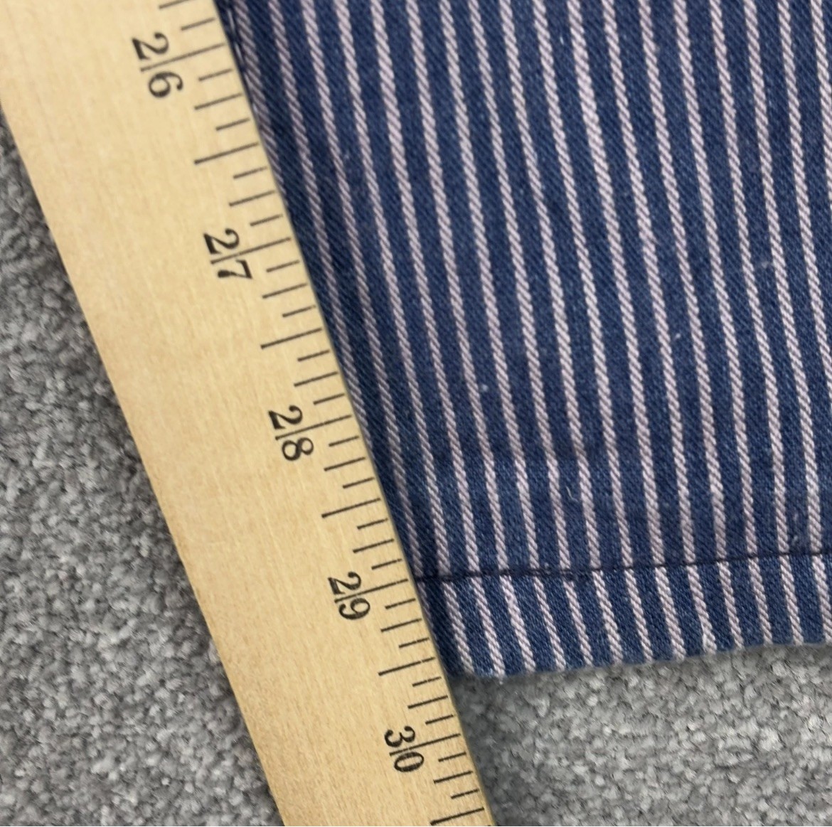 Carhartt Railroad Stripe Dungarees 28×30 Blue Bib Overalls Denim Workwear Mens