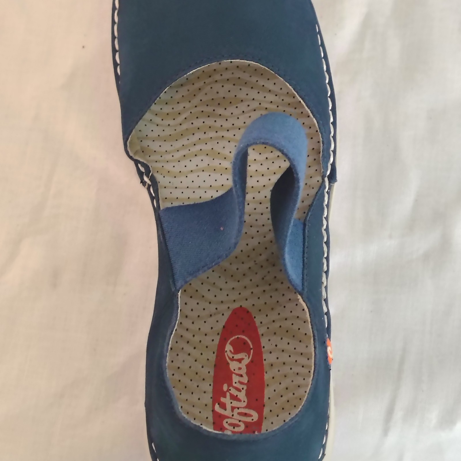 Softinos FLY LONDON Teja Mary Jane Navy Nubuck Leather Flats EU 40 / US 9-9.5