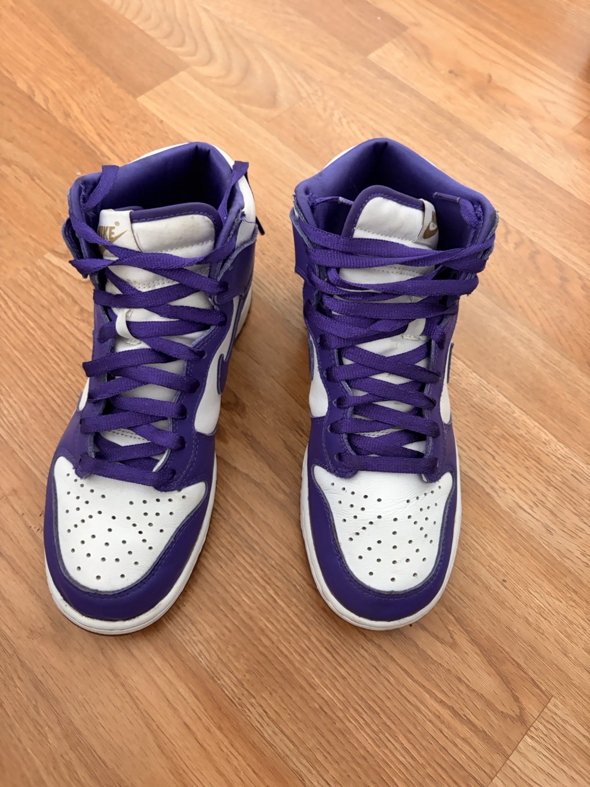 Nike Dunk High Lakers Purple White High-Top Athletic Leather Sneakers DD1399-500