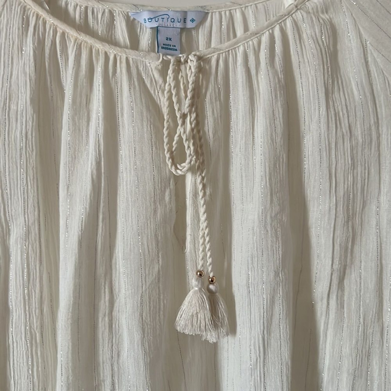 Boutique Off White Top in Size 2X